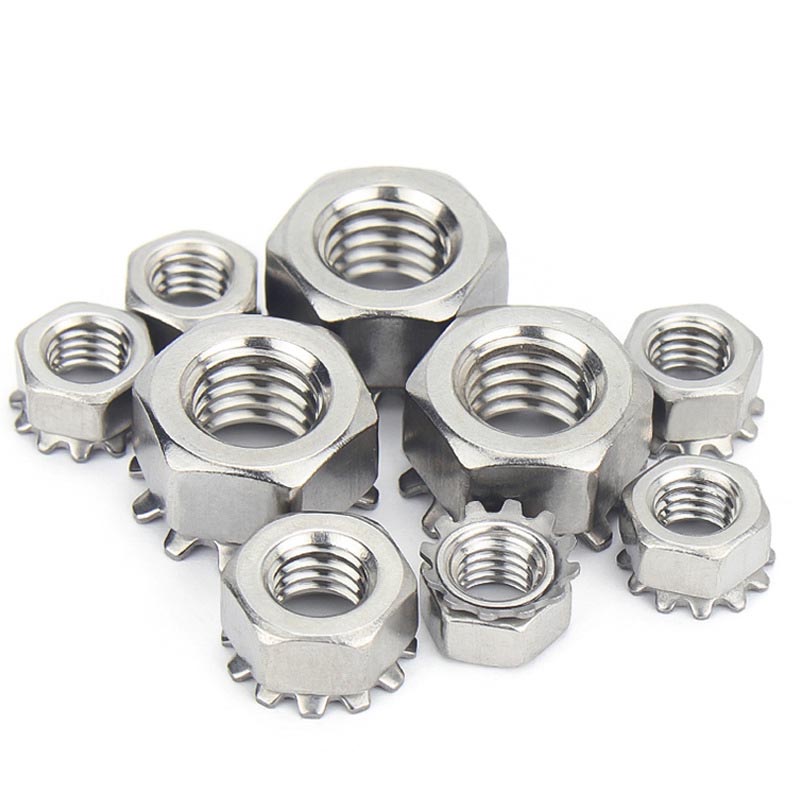 Kombinationsmøtrik med hexagonal fjedervaskemaskine