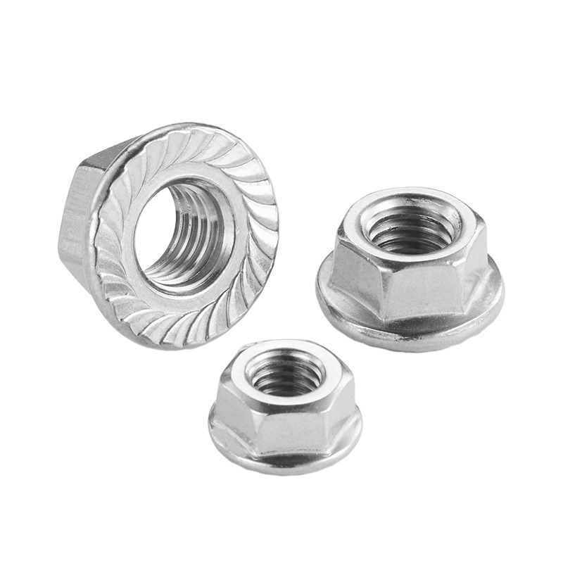 Hexagonal flangbærende møtrik