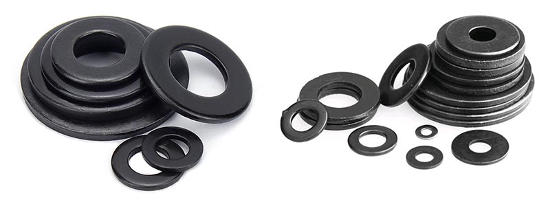 Black color flat washer