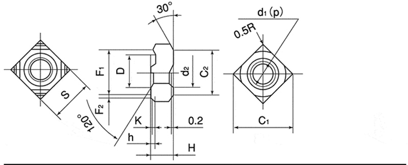 Square Welded Nut