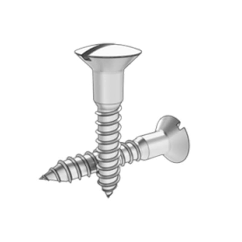 Træskrue med slids forhøjet forsænket hoved